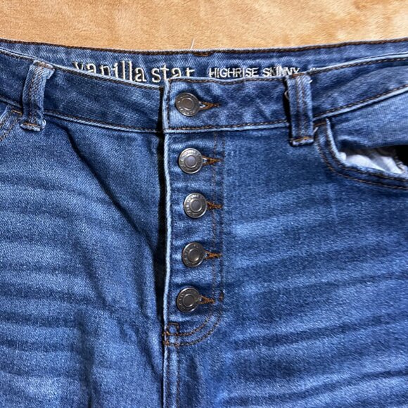 Vanilla Star Highrise Skinny‎ W31/13 Blue Jeans Distressed Stretch Mid Wash (O) - Picture 6 of 11